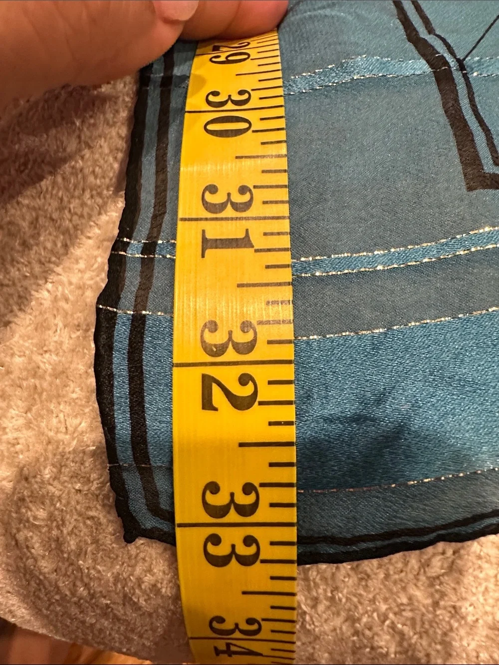 Silk-Blend Striped Scarf in Teal and Gray